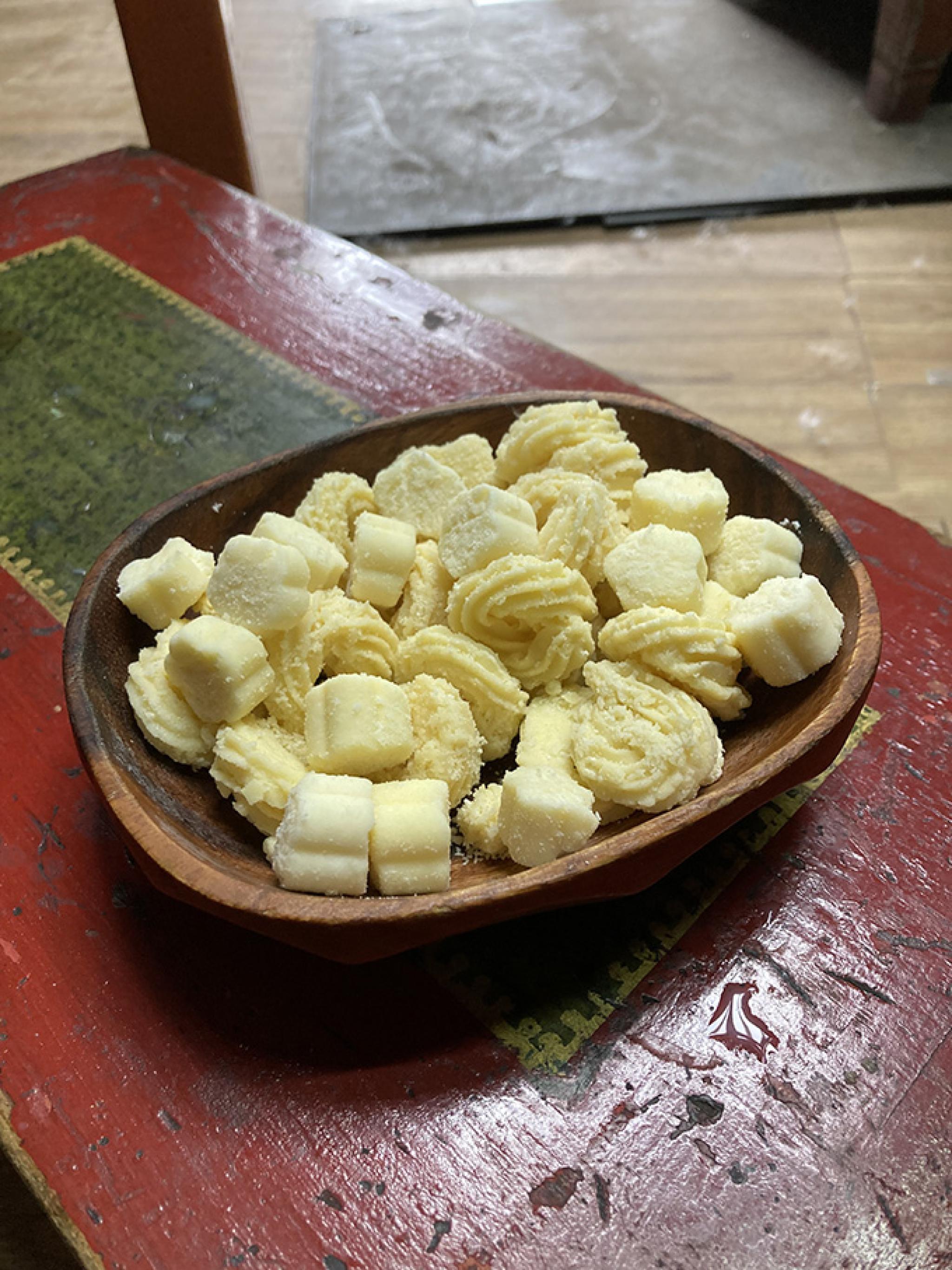 Figure 6.Another handmade aarul offered when we visited the Mongolian Traditional Medicine Museum. These were more soft, crumbly and sweet.